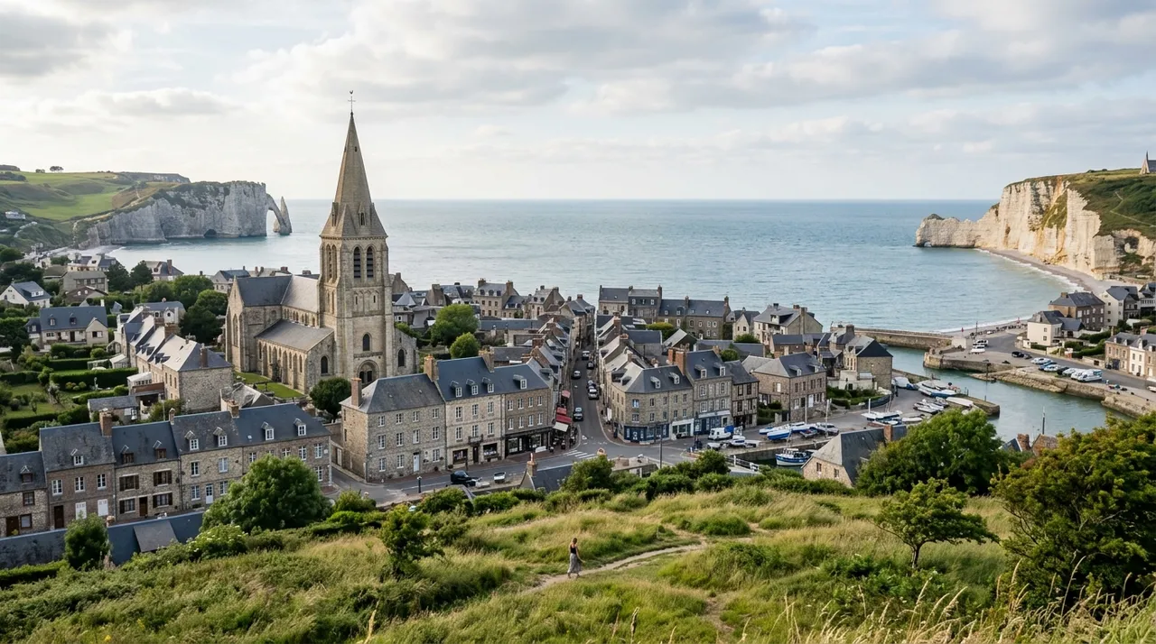 Centre-ville de Fécamp et front de mer normand