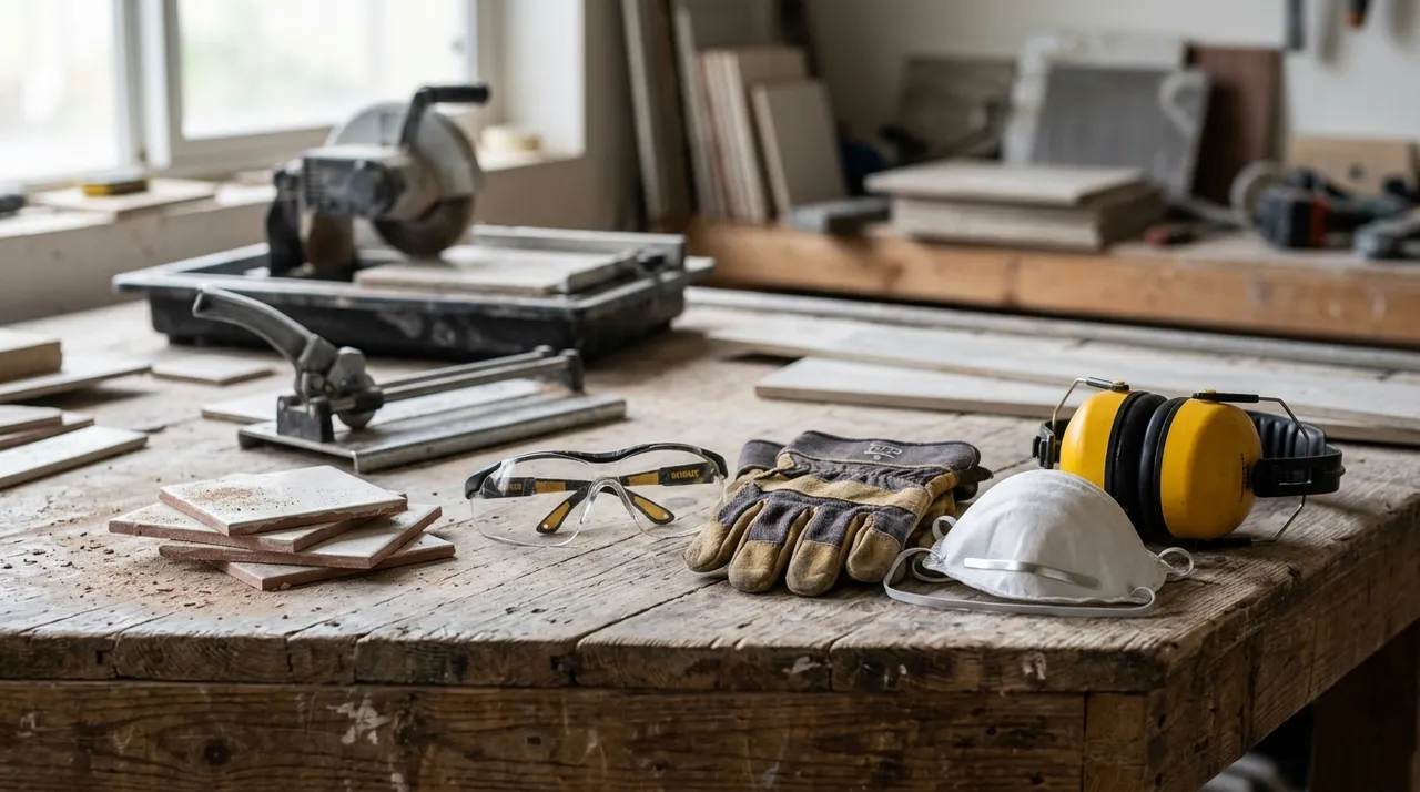 Équipements de protection pour la coupe de carrelage
