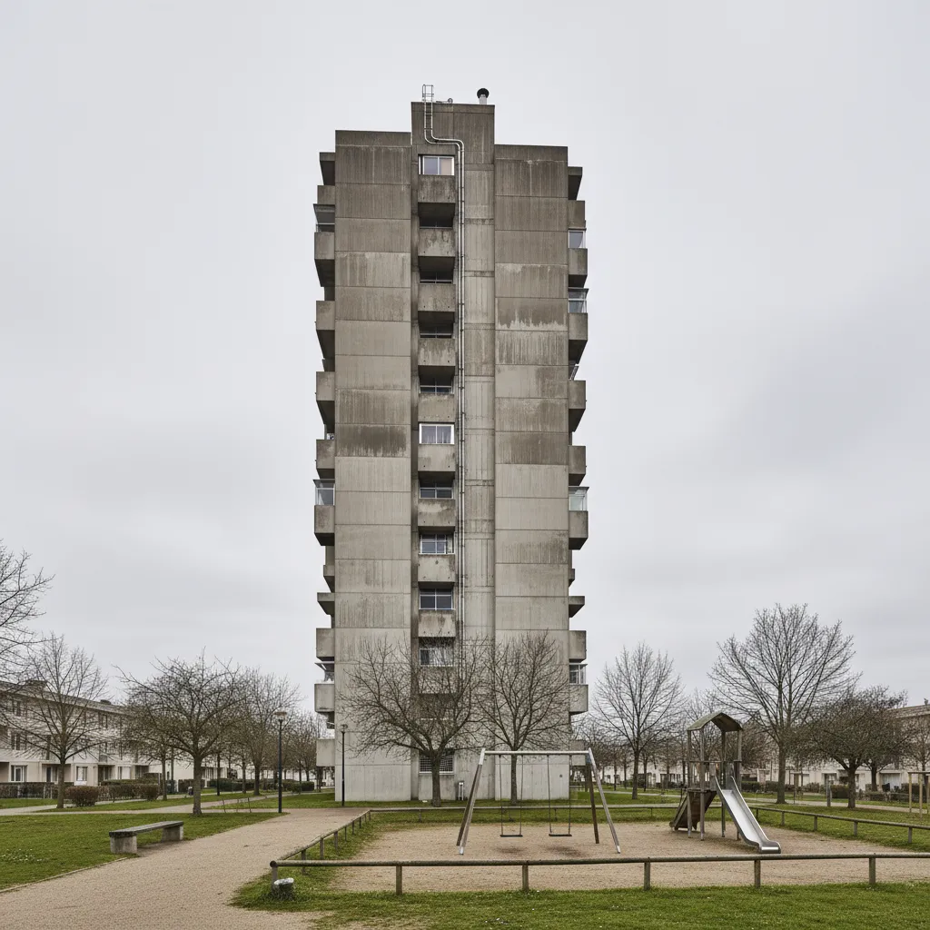 Immeuble de logement social dans un quartier sensible au Havre