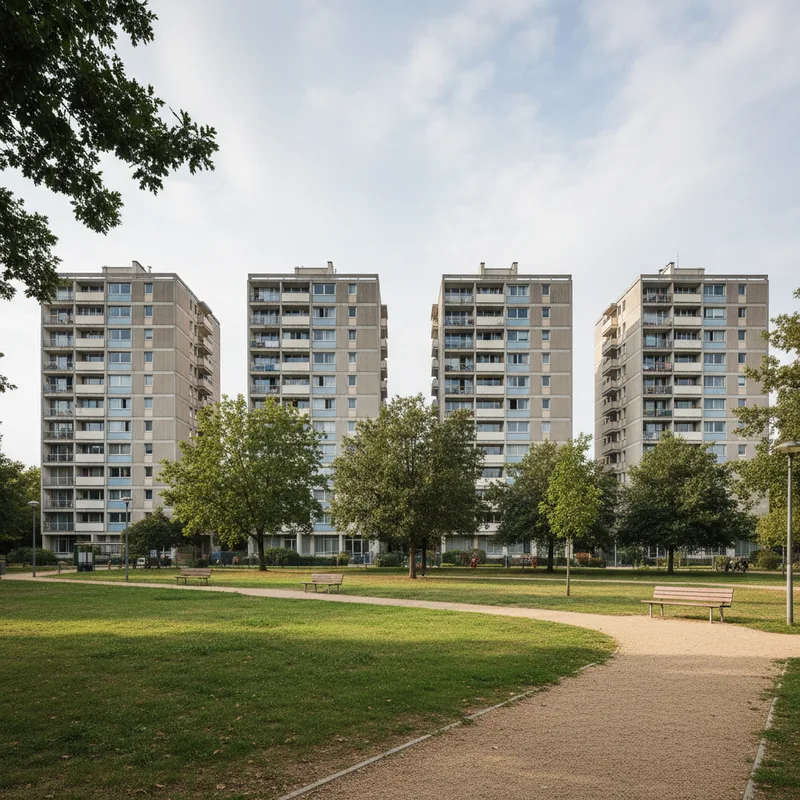Immeubles collectifs dans un quartier prioritaire de Laval
