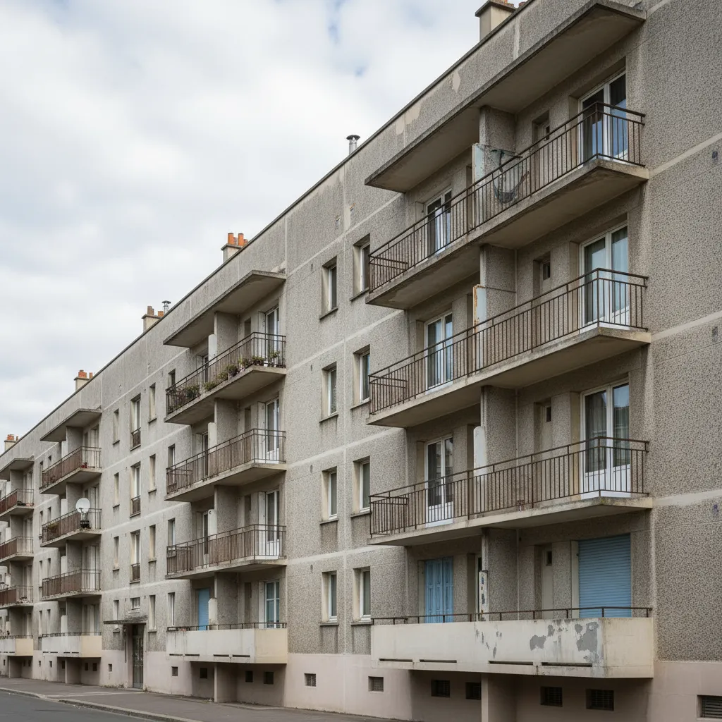 Immeubles de logements sociaux dans un quartier sensible de Bourges