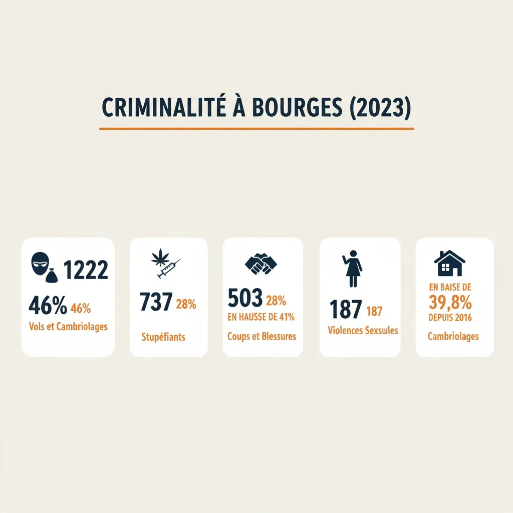 Infographie : statistiques de criminalité à Bourges en 2023
