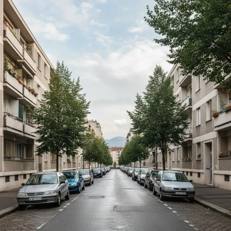 Quartier résidentiel de Limoges avec immeubles d'habitation