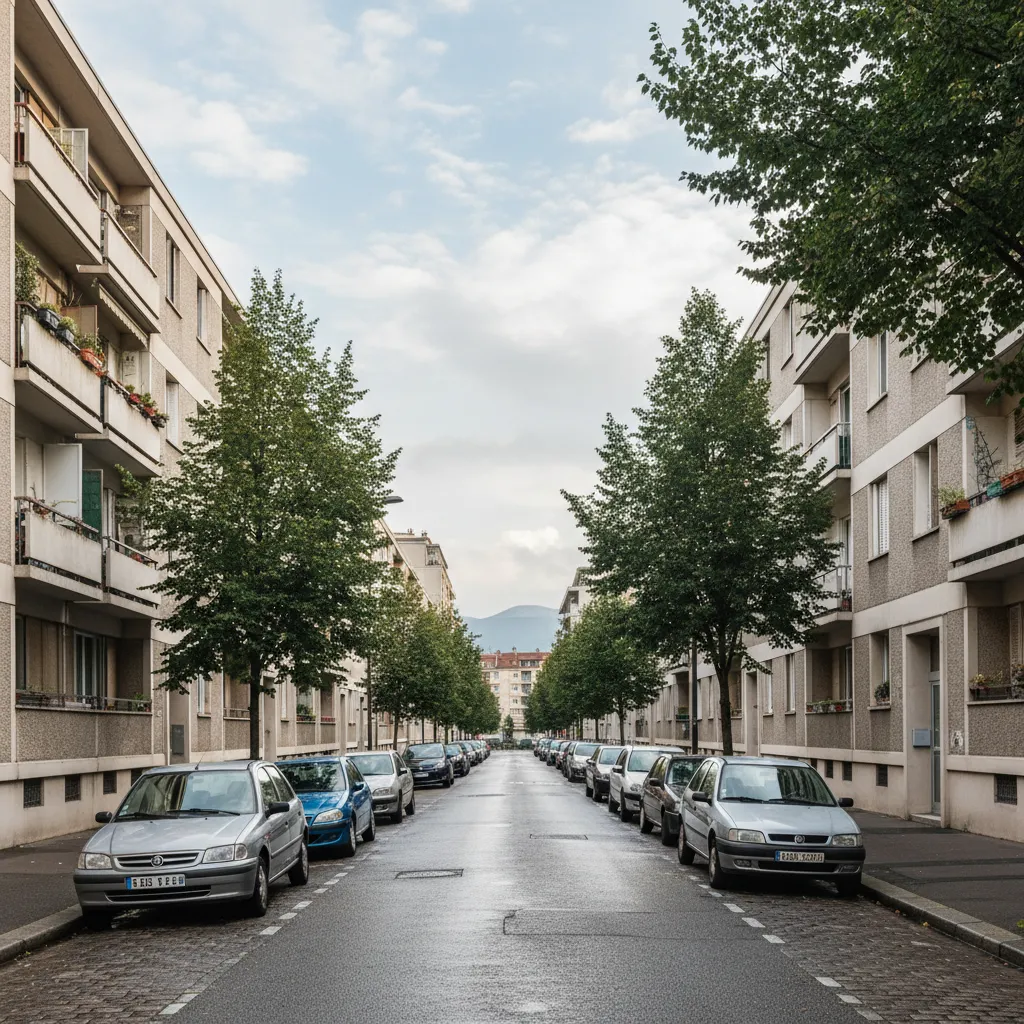 Quartier résidentiel de Limoges avec immeubles d'habitation