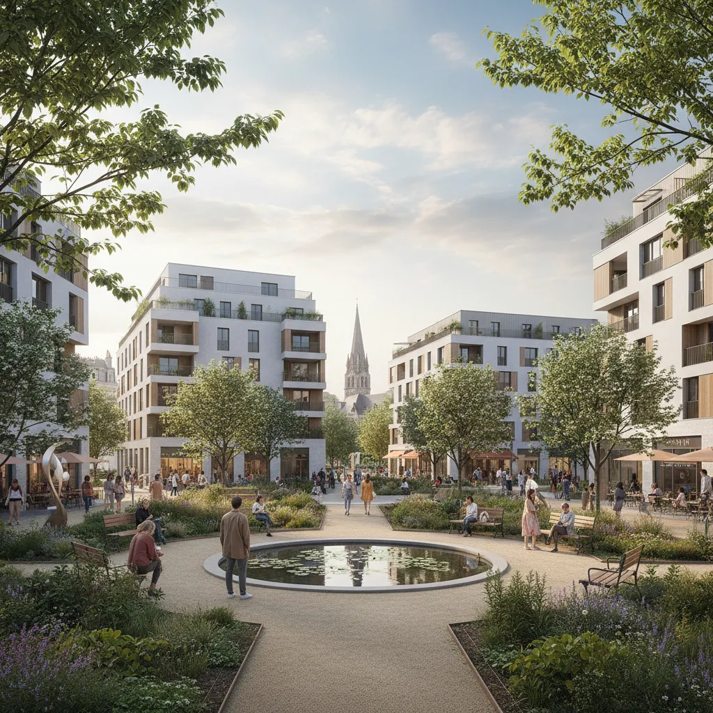 Quartier rénové à Limoges avec nouveaux logements et espaces verts