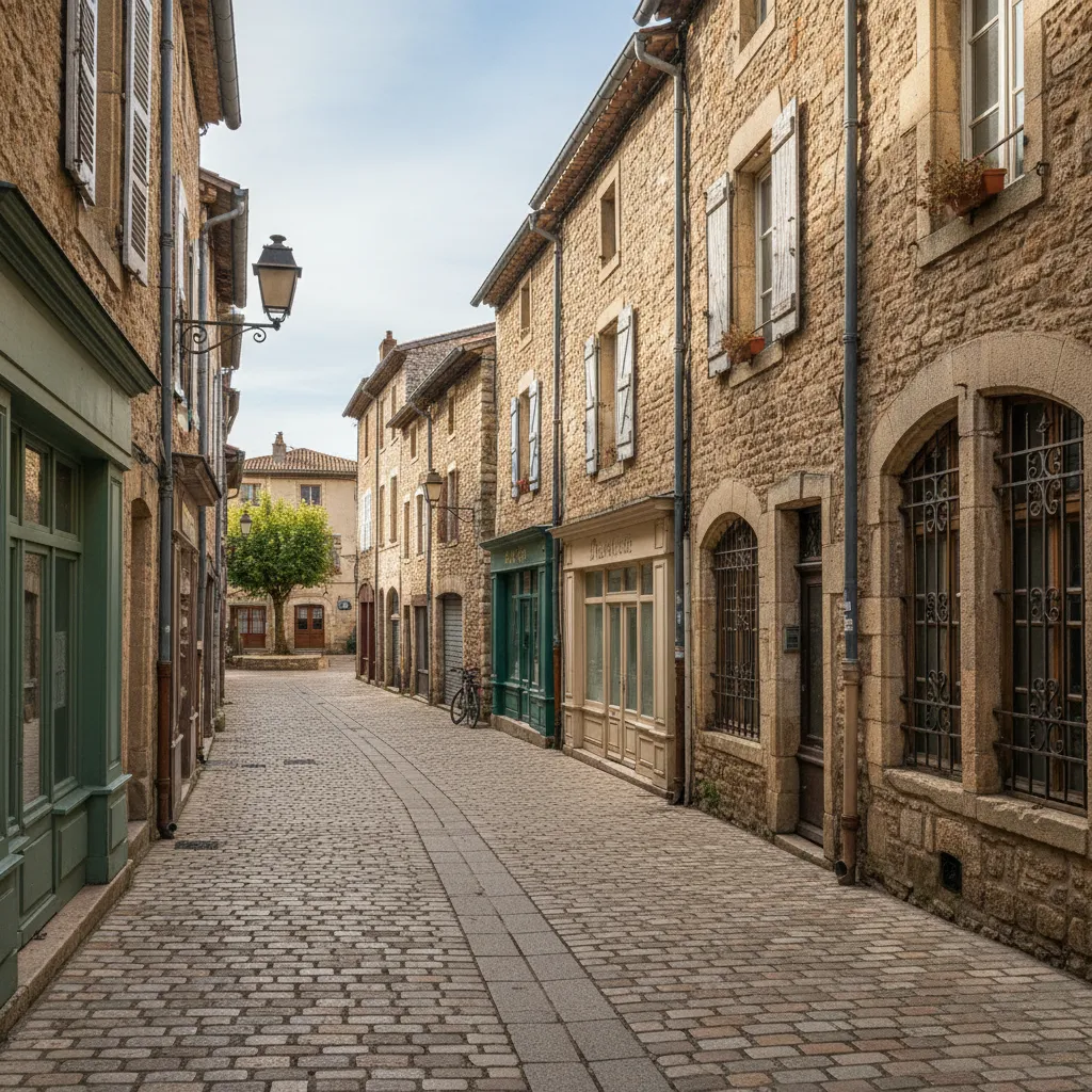 Rue calme du centre-ville de Vierzon avec façades anciennes