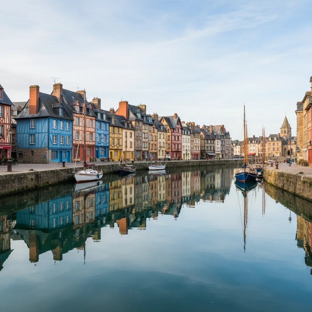 Vieux Bassin de Honfleur avec ses maisons colorées