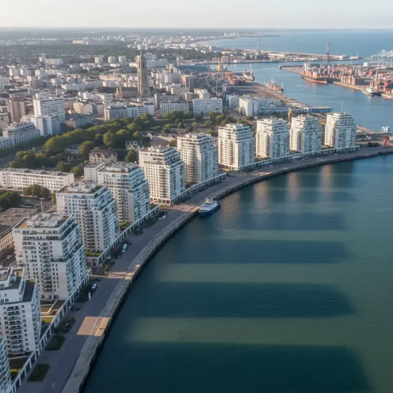 Vue aérienne du Havre et de ses quartiers