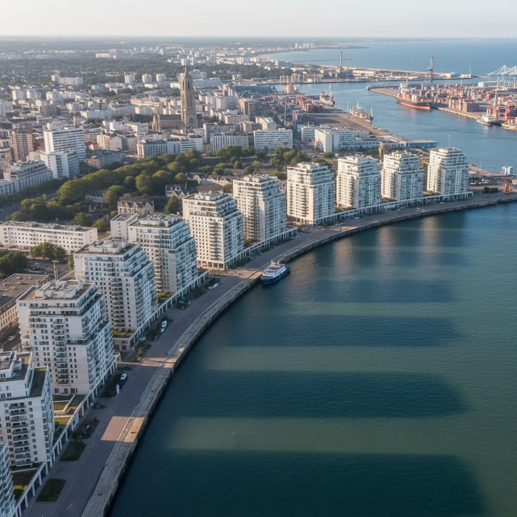 Vue aérienne du Havre et de ses quartiers