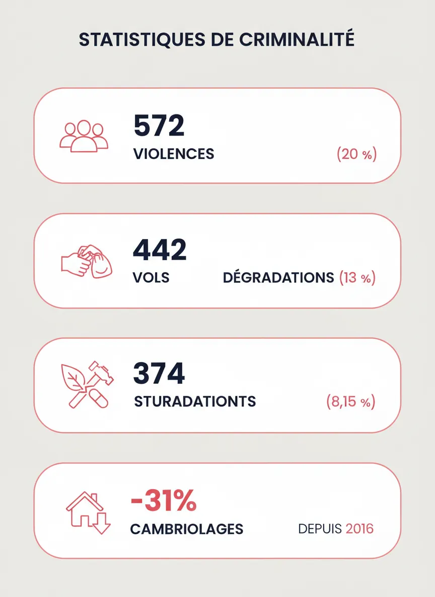 Infographie : statistiques de délinquance à Dieppe