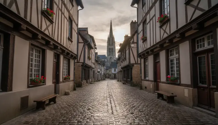 Rue pavée du centre historique de Chartres
